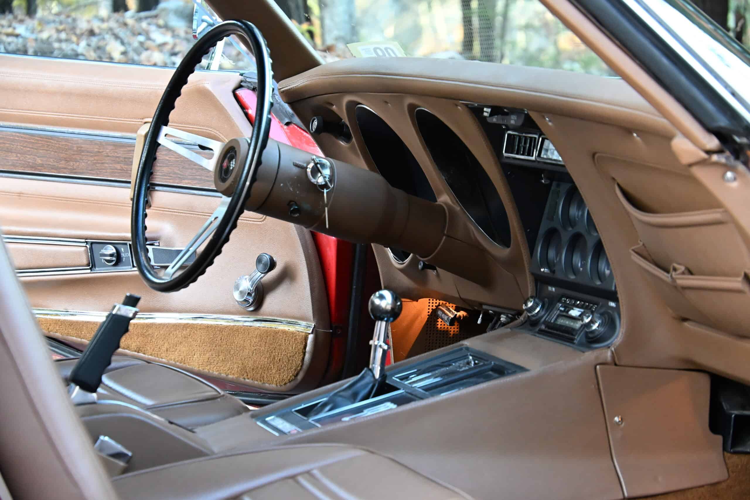 1972 Chevrolet corvette — Interior shot of a classic car showing dashboard and steering wheel.