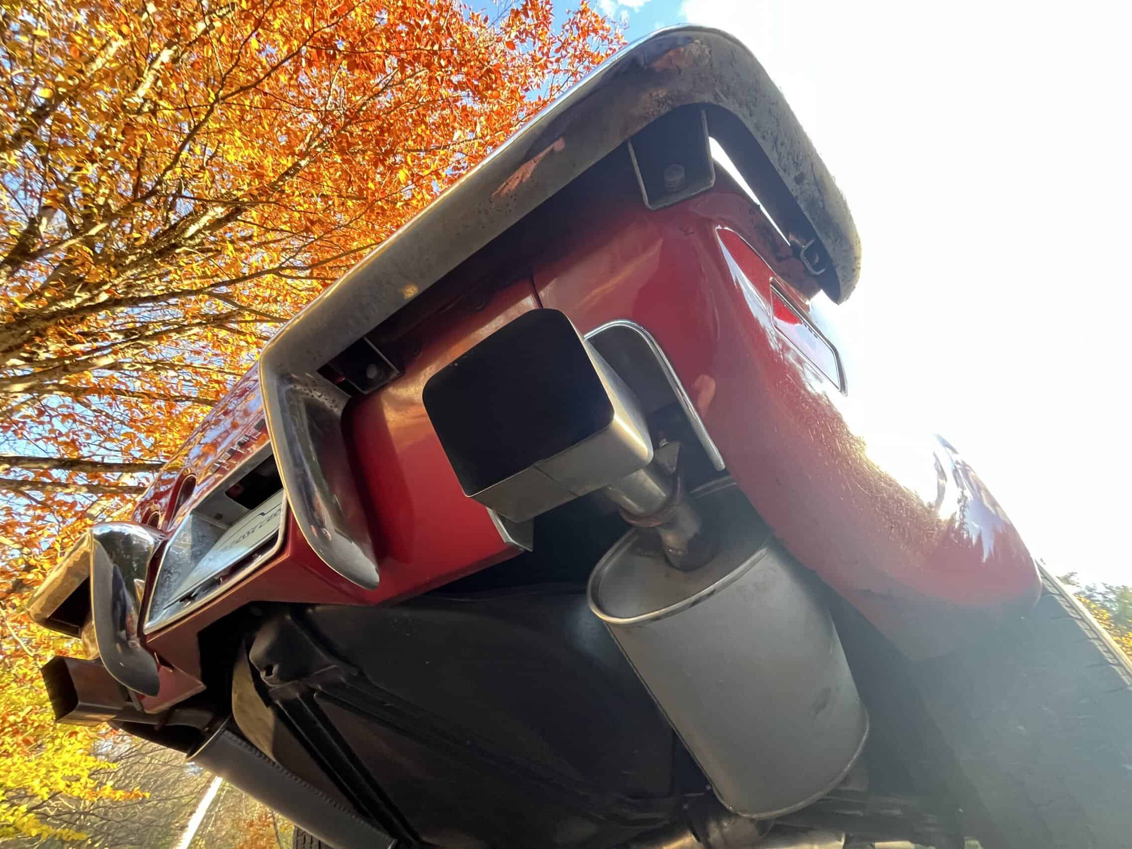1972 Chevrolet corvette — Rear view of a classic car with visible exhaust pipe and bumper.